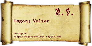 Magony Valter névjegykártya
